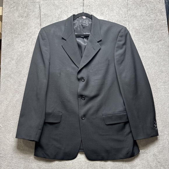Vintage Yves‎ Saint Laurent YSL Blazer Mens 41R Black Sport Coat Worsted Wool